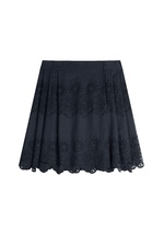 Embroidered Cotton-Silk Skirt by Alberta Ferretti