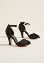 A fabulous meal is easily made even richer by these black heels! This peep toe pair by Chelsea Crew is lined by Lola