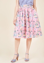 While flaunting this pink midi skirt from Hell Bunny, you don't just fit by 