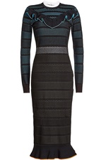 Mesh Dress with Ruffled Trims by Versace