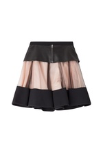 Flared Skirt with Leather and Tulle by David Koma