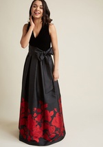 Eliza J Velvet Maxi Dress with Pockets by Eliza J