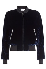 Velvet Bomber Jacket with Silk by T by Alexander Wang