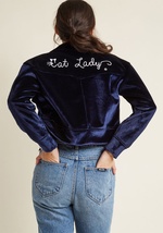 Miss Patina Feline Pride Cropped Velvet Jacket by Miss Patina