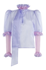 Silk Chiffon Blouse with Ruffles by Natasha Zinko