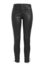 Farrah Ankle Side Lace-Up Faux Leather Pants by AG Jeans