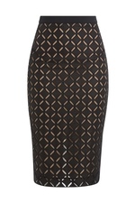 Patterned Knit Pencil Skirt by Roland Mouret