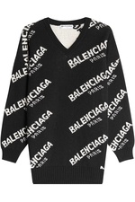 Jacquard Logo Pullover with Virgin Wool and Camel by Balenciaga