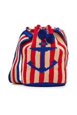 Nautical Mochica Bucket Bag with Pompoms by Soraya Hennessy