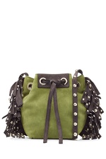 Leather-Suede Small Fringed Bucket Bag by Vanessa Bruno