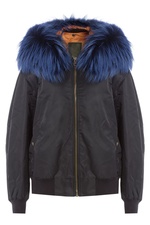 Bomber Jacket with Raccoon Fur Collar by Mr & Mrs Italy