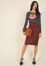 Sought-After Author Pencil Skirt by Rock Steady/Steady Clothing In