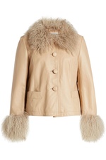 Leather Jacket with Lamb Fur by Saks Potts