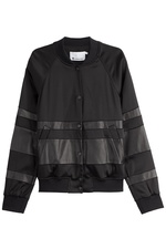 Leather Detailed Baseball Jacket by T by Alexander Wang