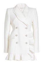 Wool Jacket Dress with Ruffle Trim by Alessandra Rich