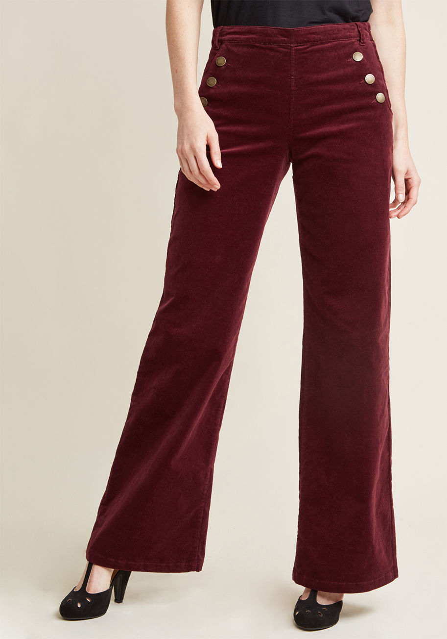  - A touch nautical, a bit bold, and absolutely classic - these corduroy trousers from our ModCloth namesake label are as versatile