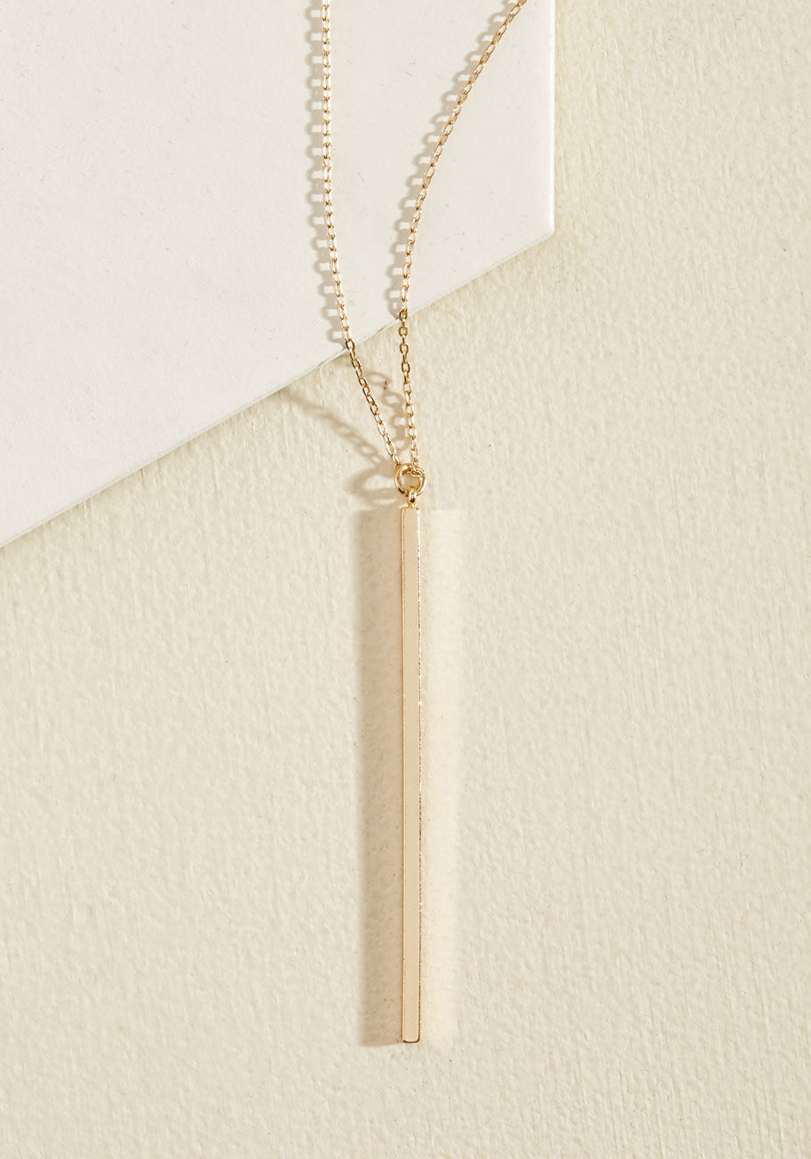  - Add an effortlessly chic finishing touch to your look with this rose gold necklace - featuring a delicate bar pendant that shines a glowing spotlight on your own natural radiance!