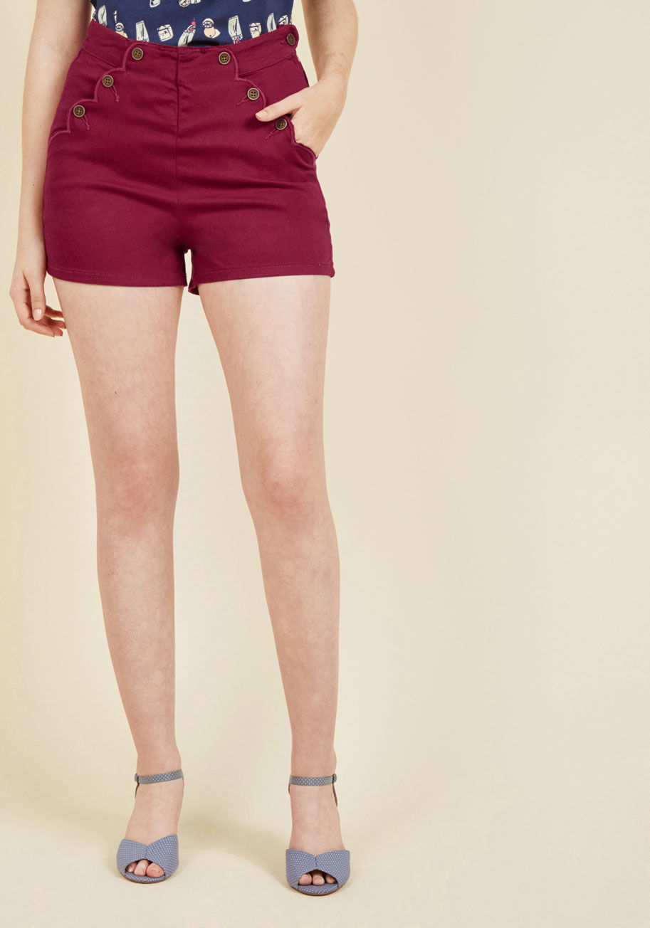  - In a city teeming with history and charm, these feminine magenta shorts fit right