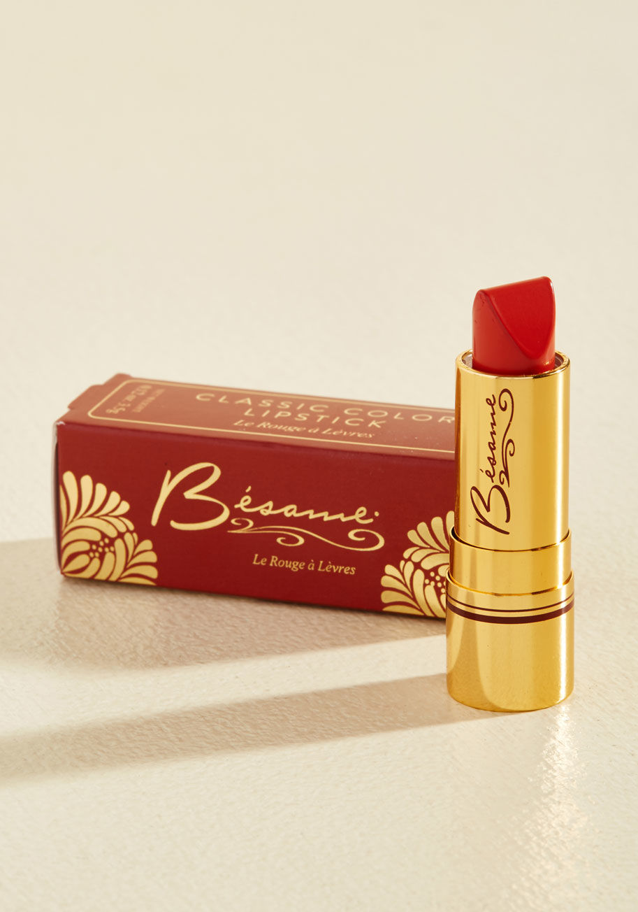  - You&rsquo;ve got an adorable outfit, stellar shoes, and an awesome hair style - before you head out for the day, pamper your pout with this luscious lipstick by Besame! This chic, coral shade comes