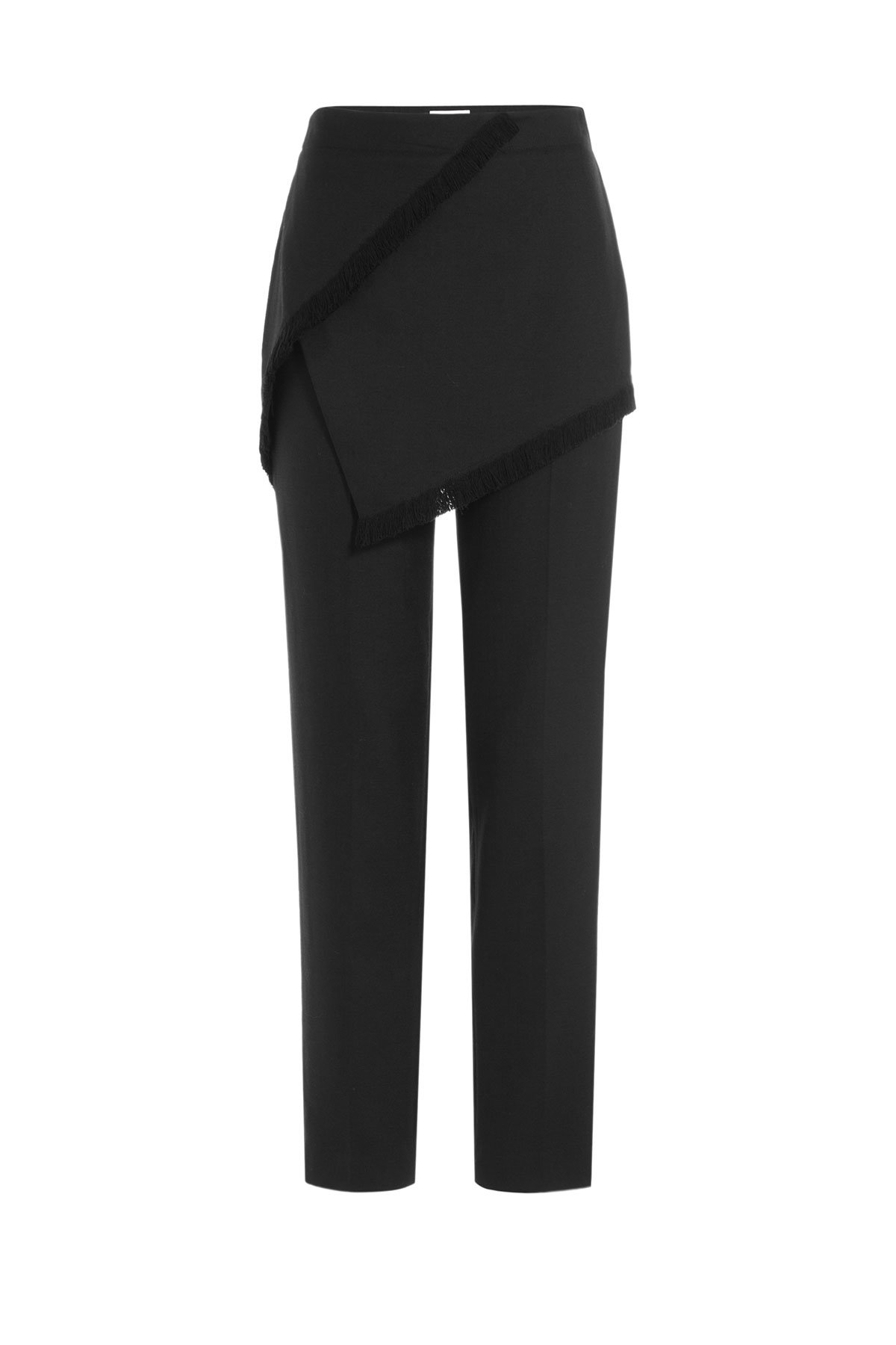 Tapered Wool Pants with Fringed Asymmetric Skirt by 3.1 Phillip Lim