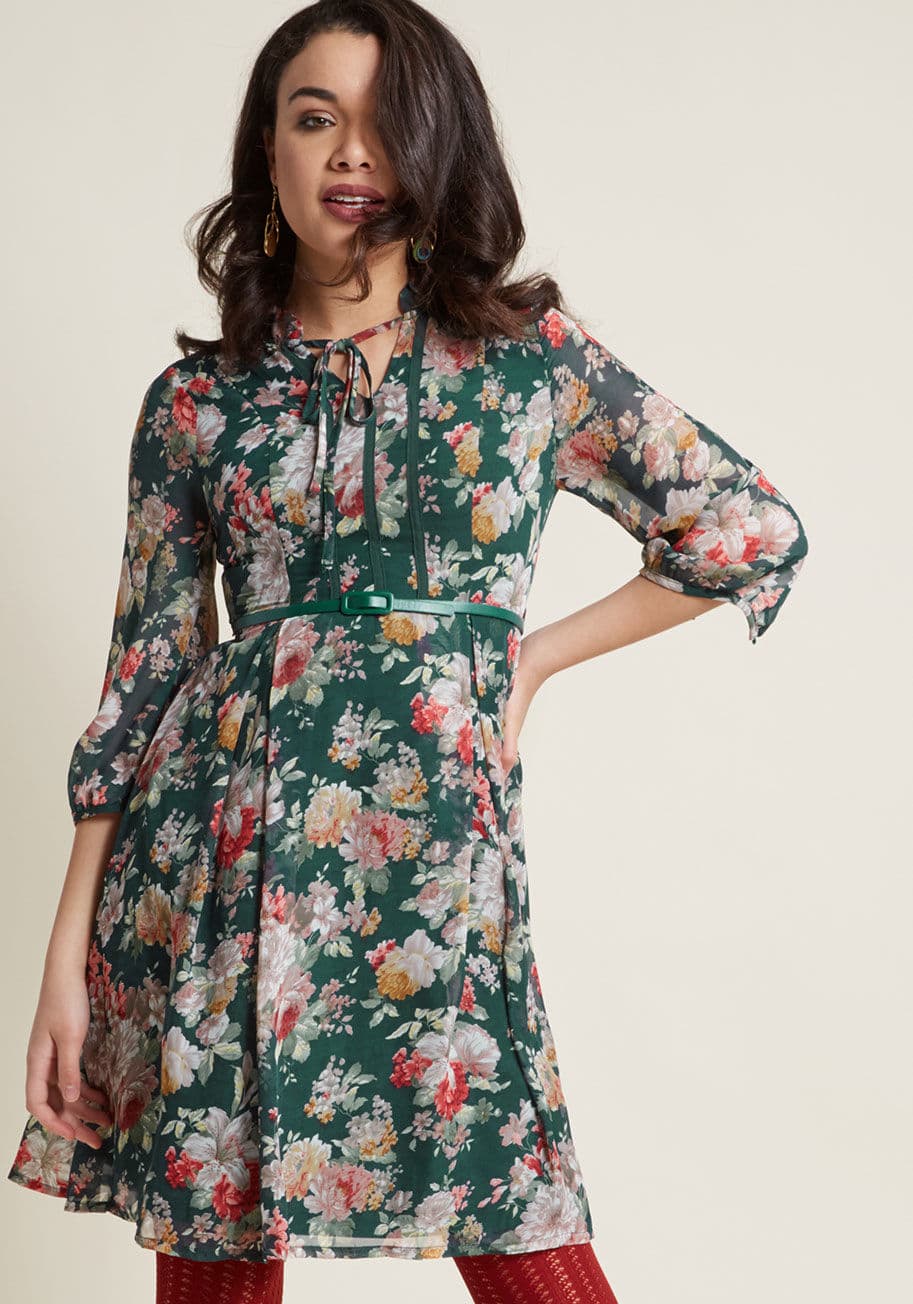 AFA588 - Adventure into this floral shirt dress and investigate the many ways