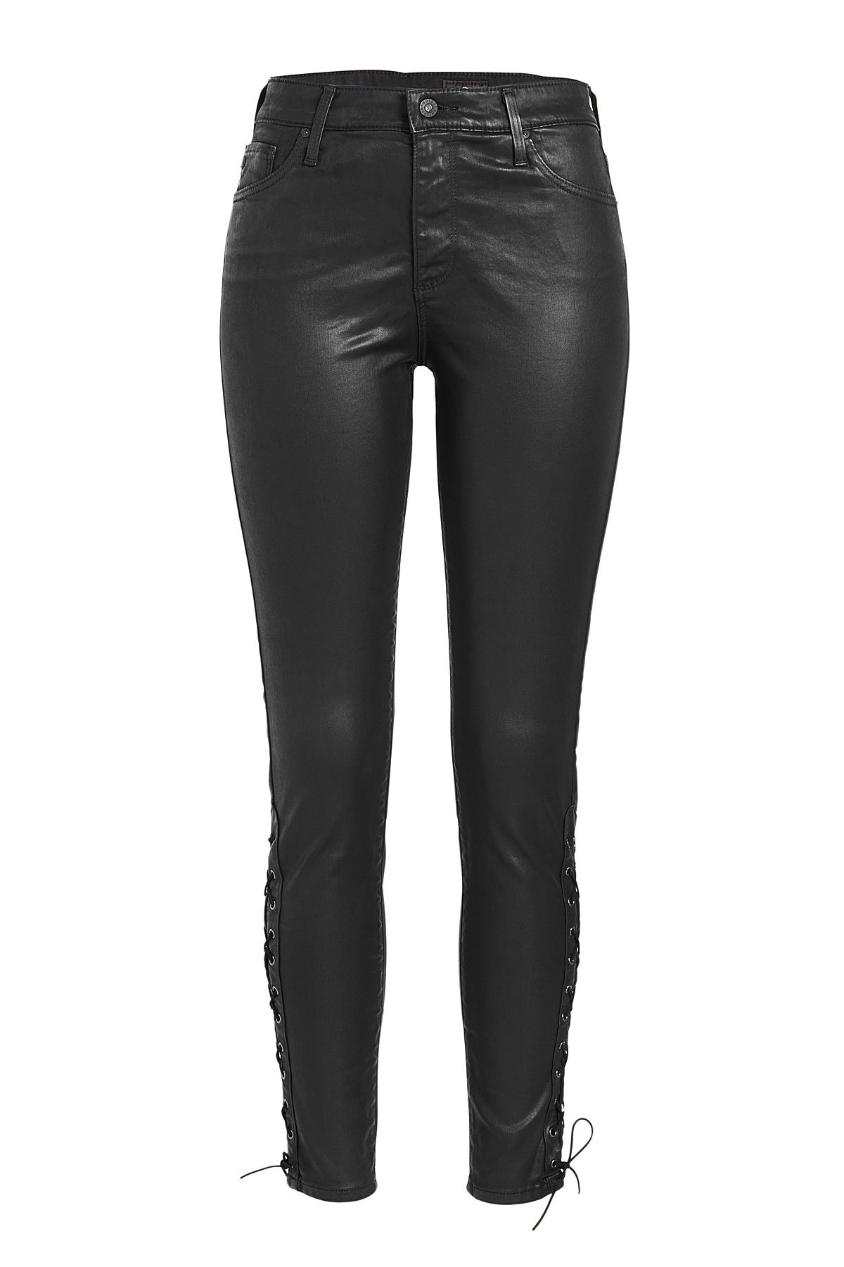 AG Jeans - Farrah Ankle Side Lace-Up Faux Leather Pants