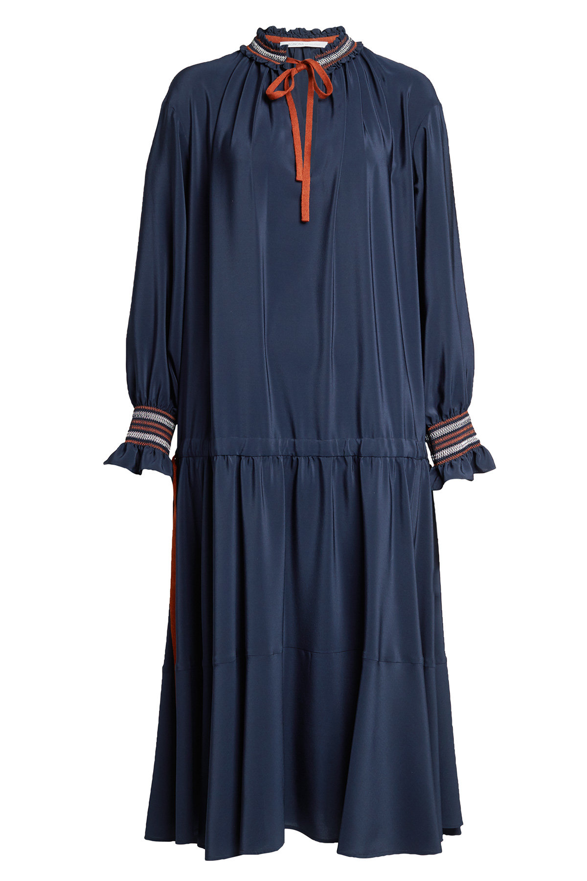 Agnona - Silk Dress with Tie at Neck