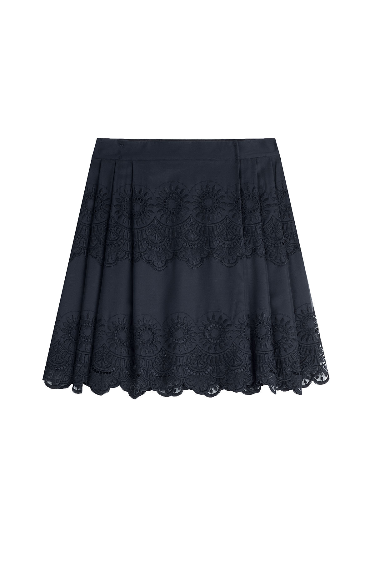 Alberta Ferretti - Embroidered Cotton-Silk Skirt