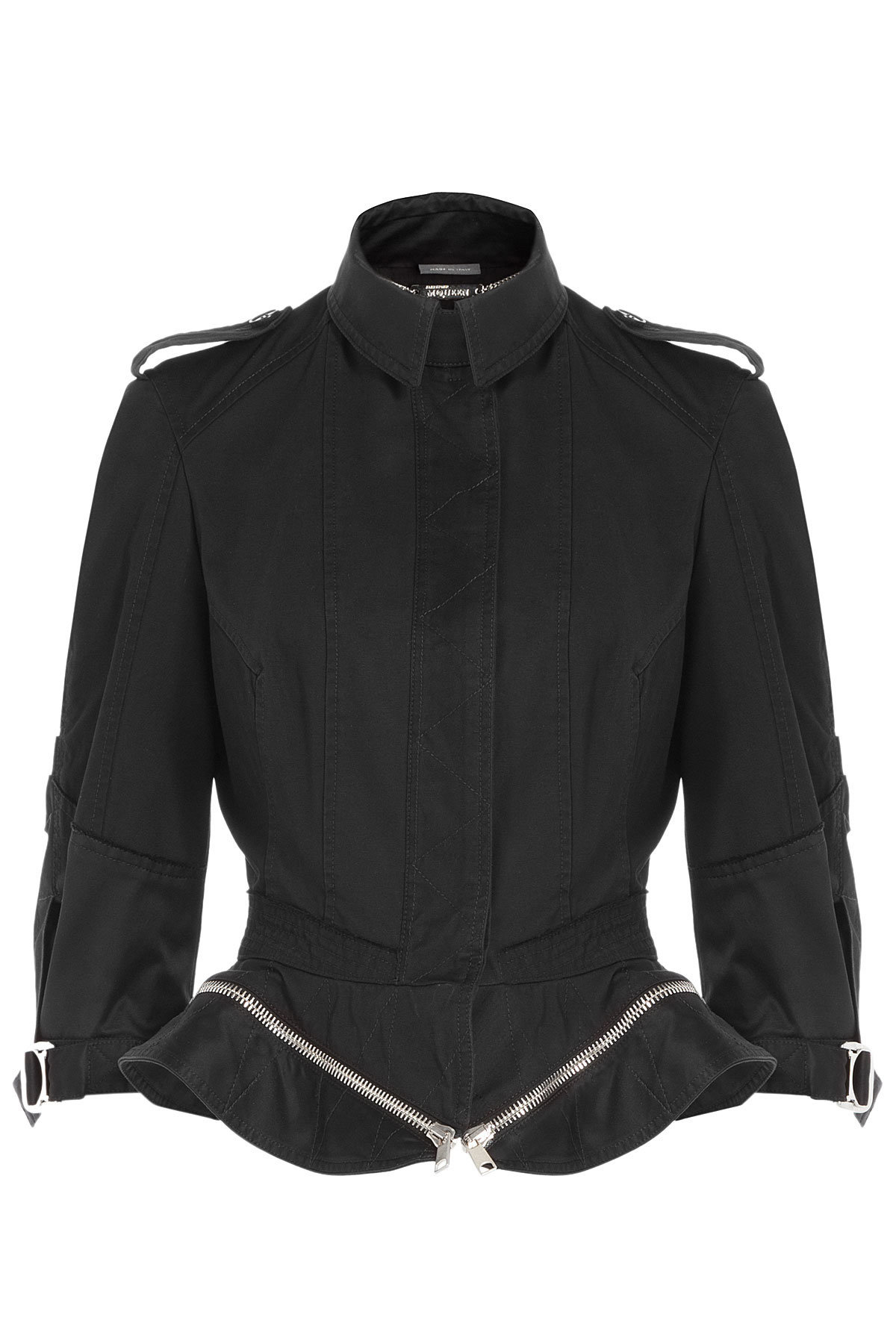 Cotton Jacket with Peplum by Alexander McQueen