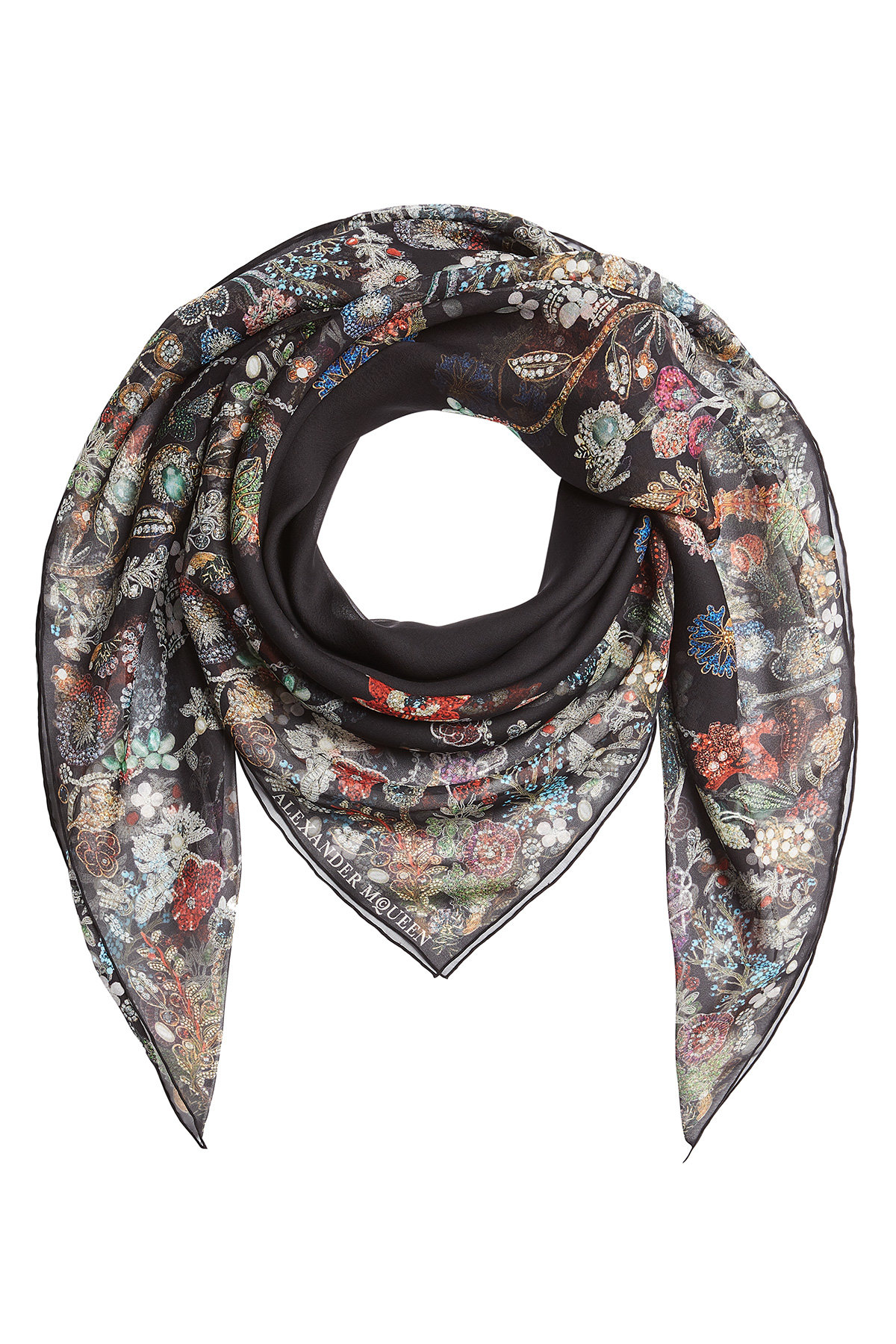 Alexander McQueen - Jewelled Garden Silk Scarf