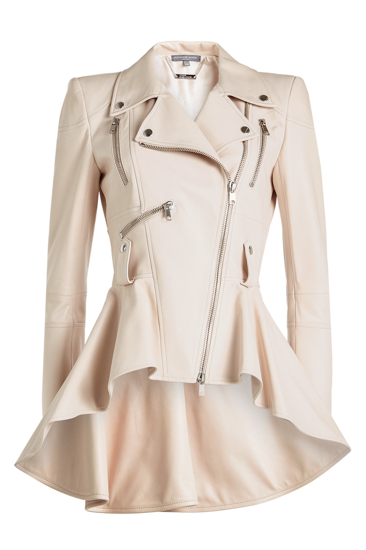 Alexander McQueen - Leather Jacket with Peplum