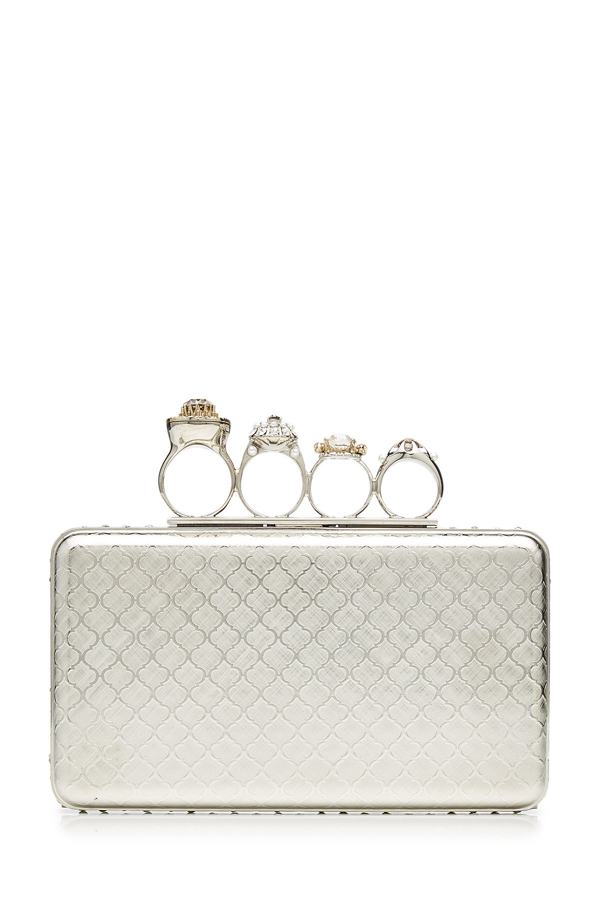 Alexander McQueen - Metallic Ring Box Clutch