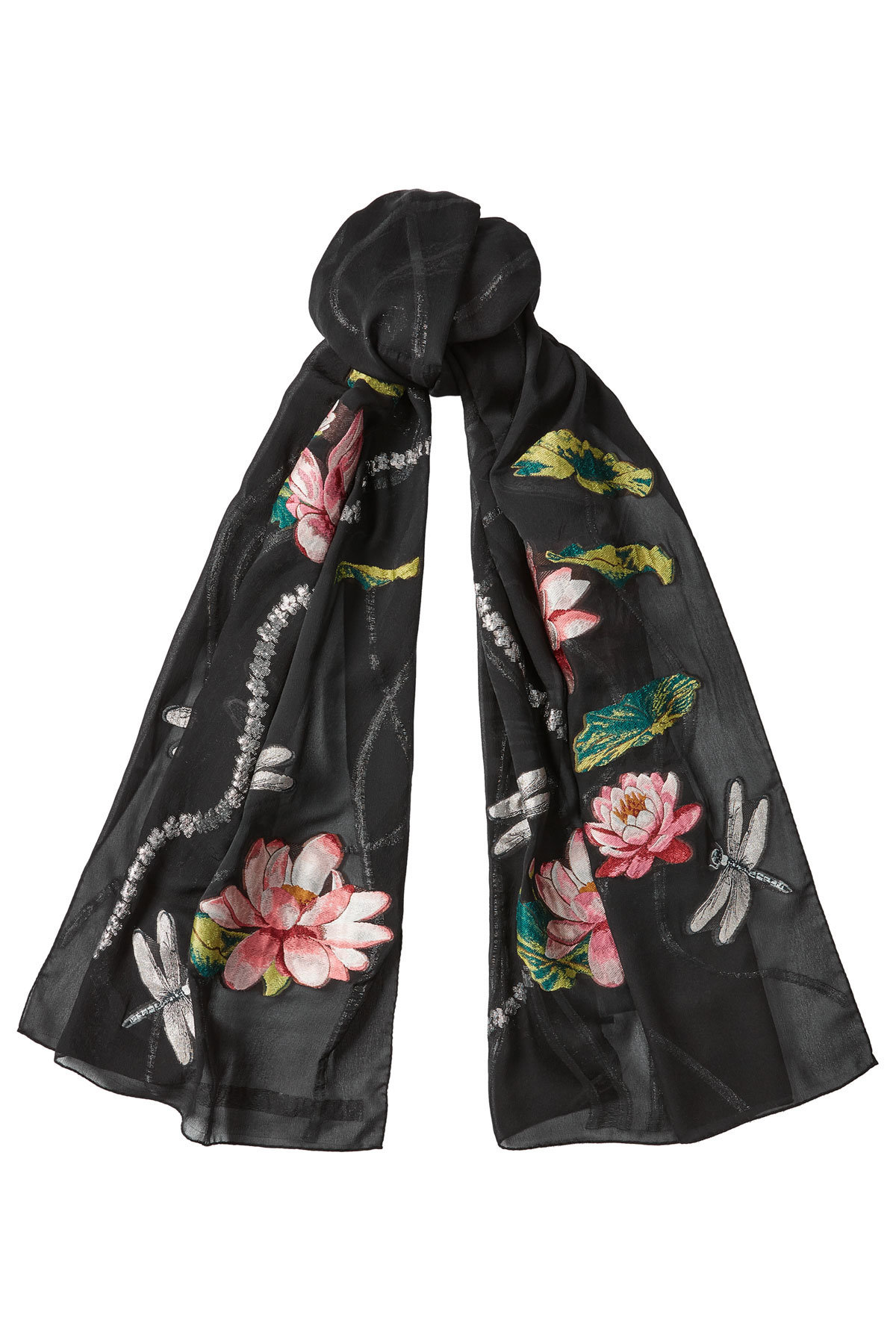 Alexander McQueen - Printed Chiffon Scarf with Silk