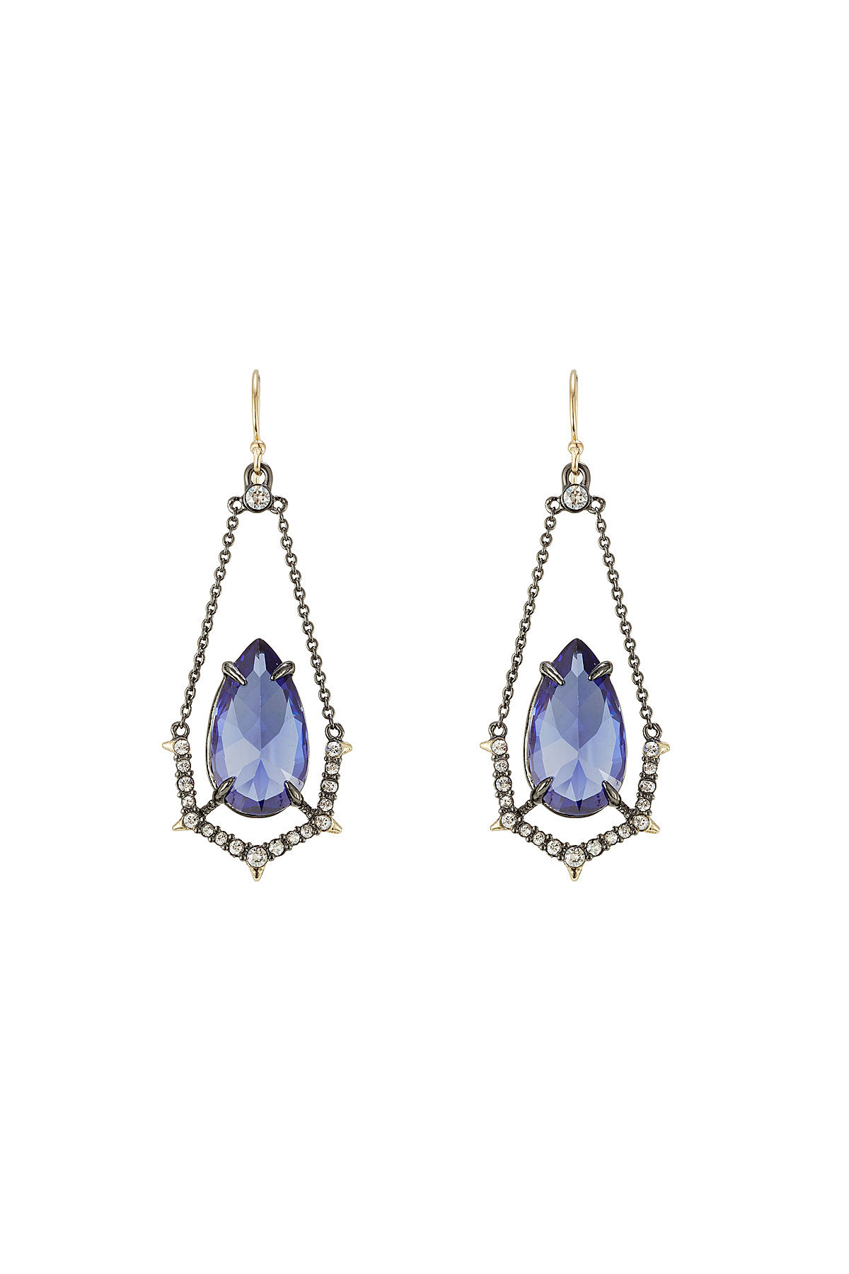 Alexis Bittar - Crystal Drop Earrings with Chain Surround