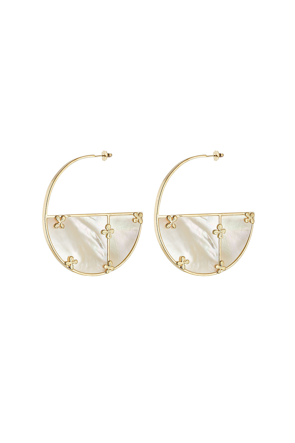 Aurélie Bidermann - Bianca 18kt Gold Plated Earrings with Mother of Pearl