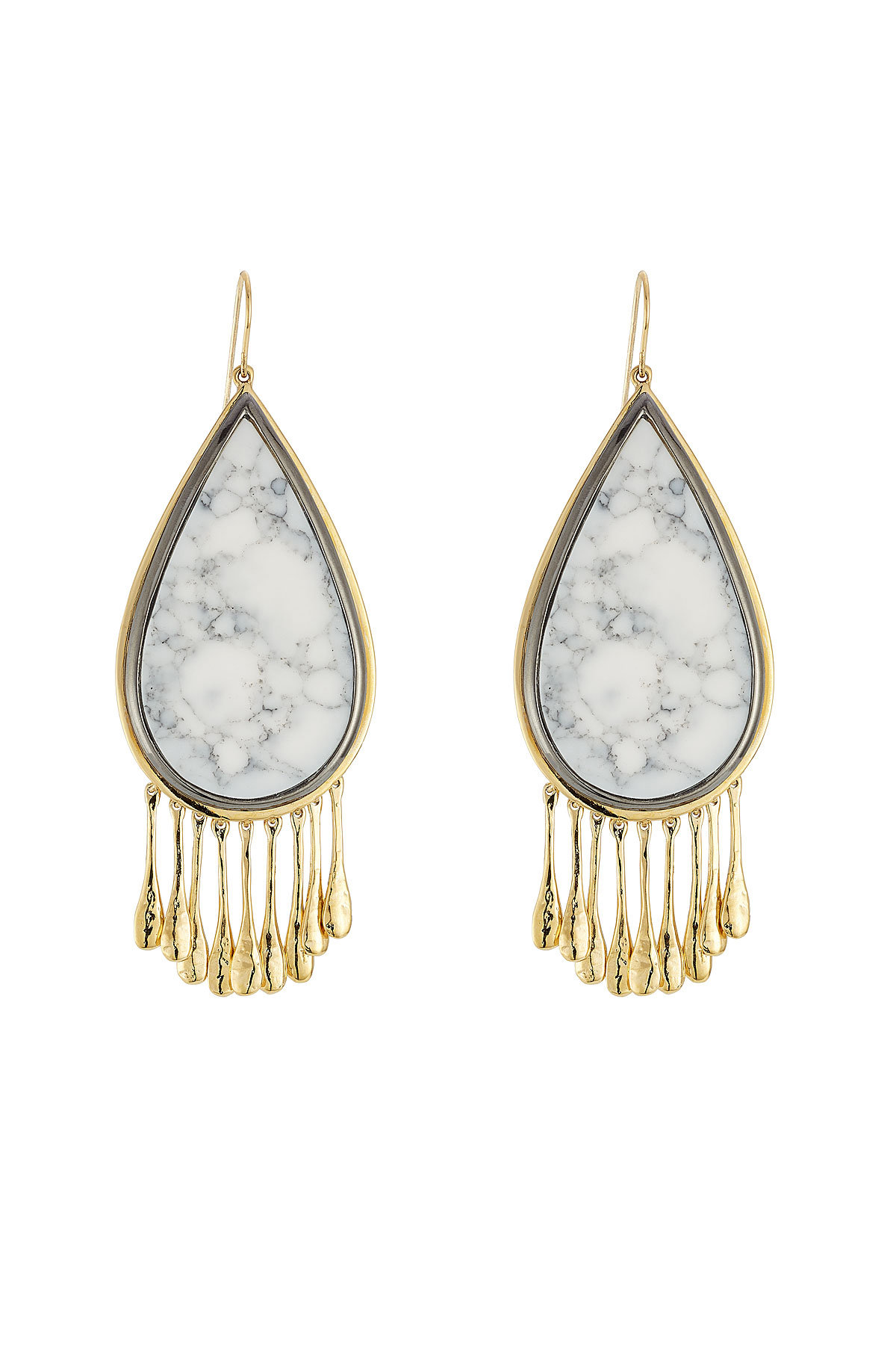 Aurélie Bidermann - Gold Plated Earrings with Marble