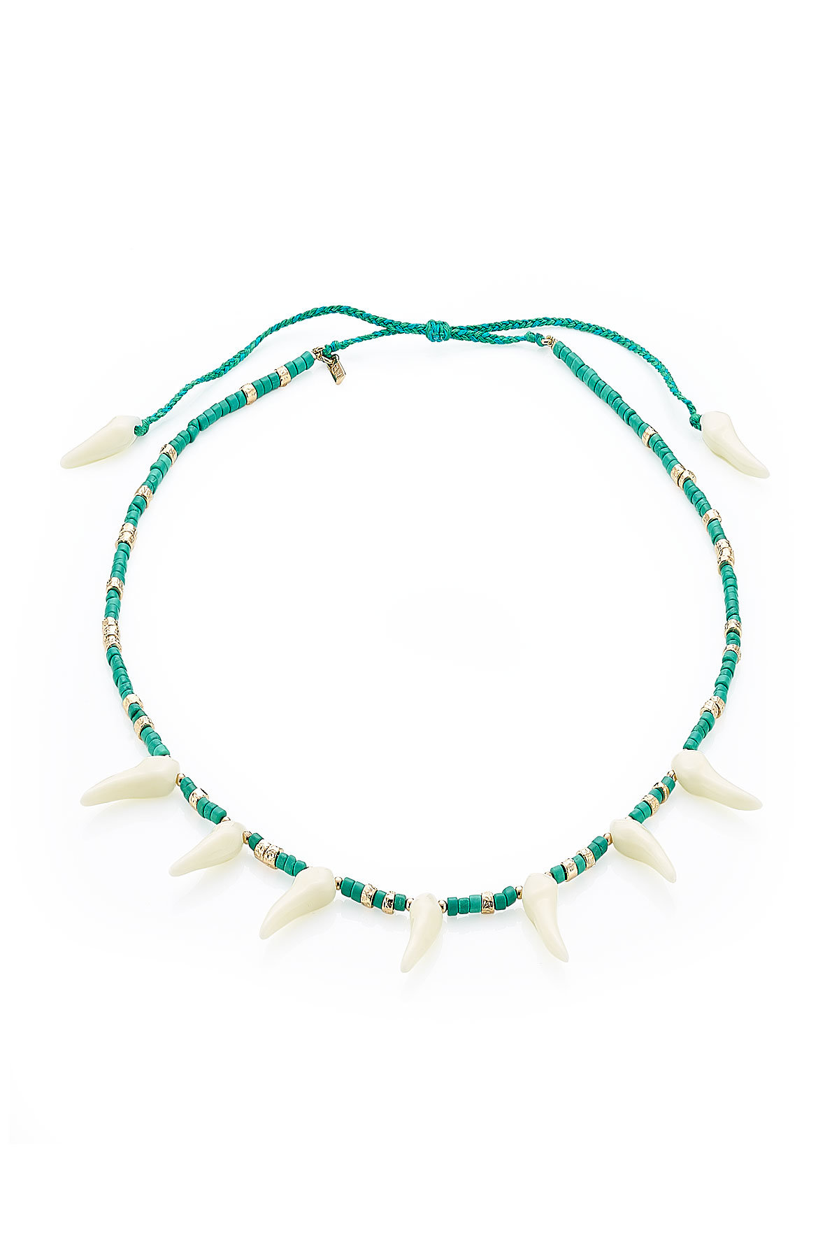 Aurélie Bidermann - Squaw Necklace with Gold-Plated Stones and Turquoise