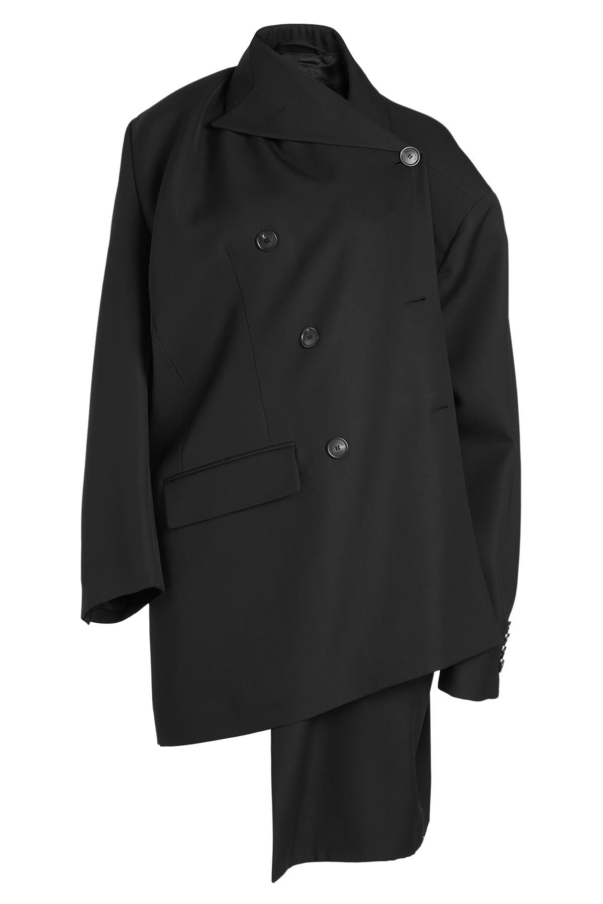 Asymmetric Virgin Wool Coat by Balenciaga