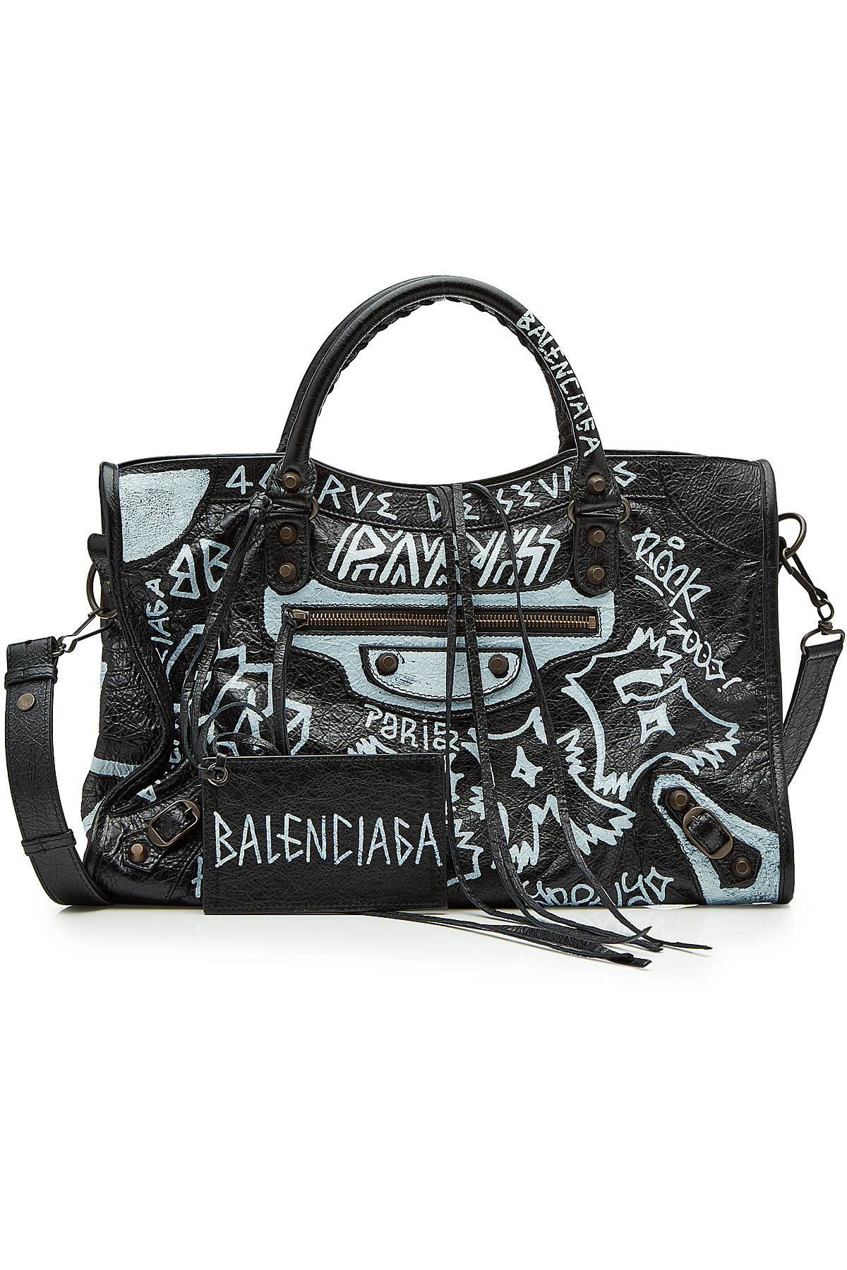 City Graffiti Leather Tote by Balenciaga