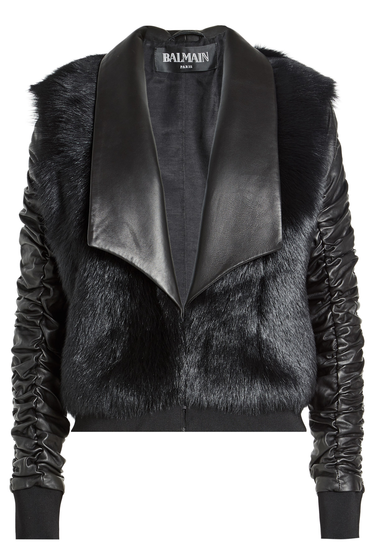 Balmain - Leather Jacket with Fur