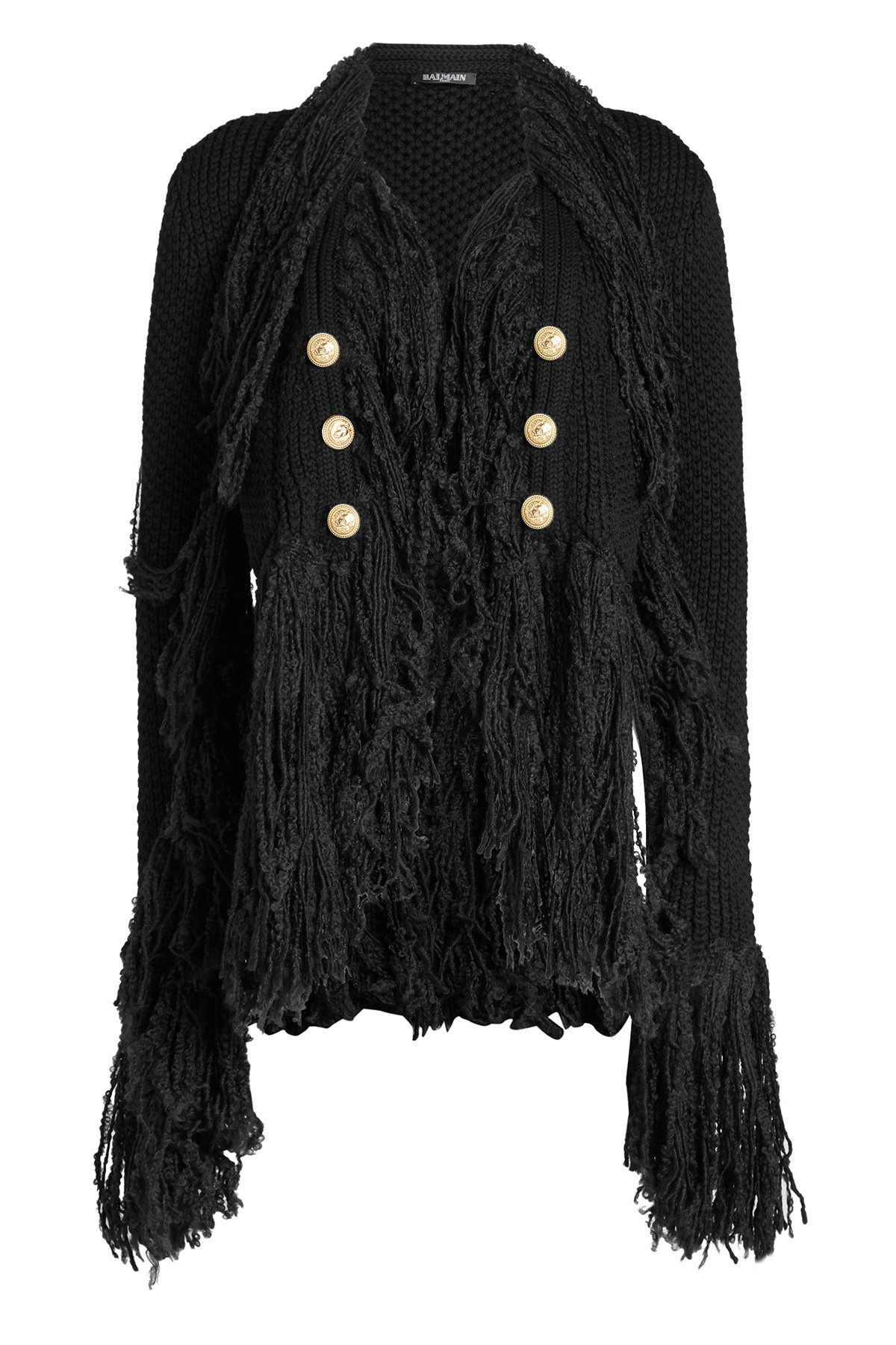 Balmain - Virgin Wool Cardigan with Embossed Buttons