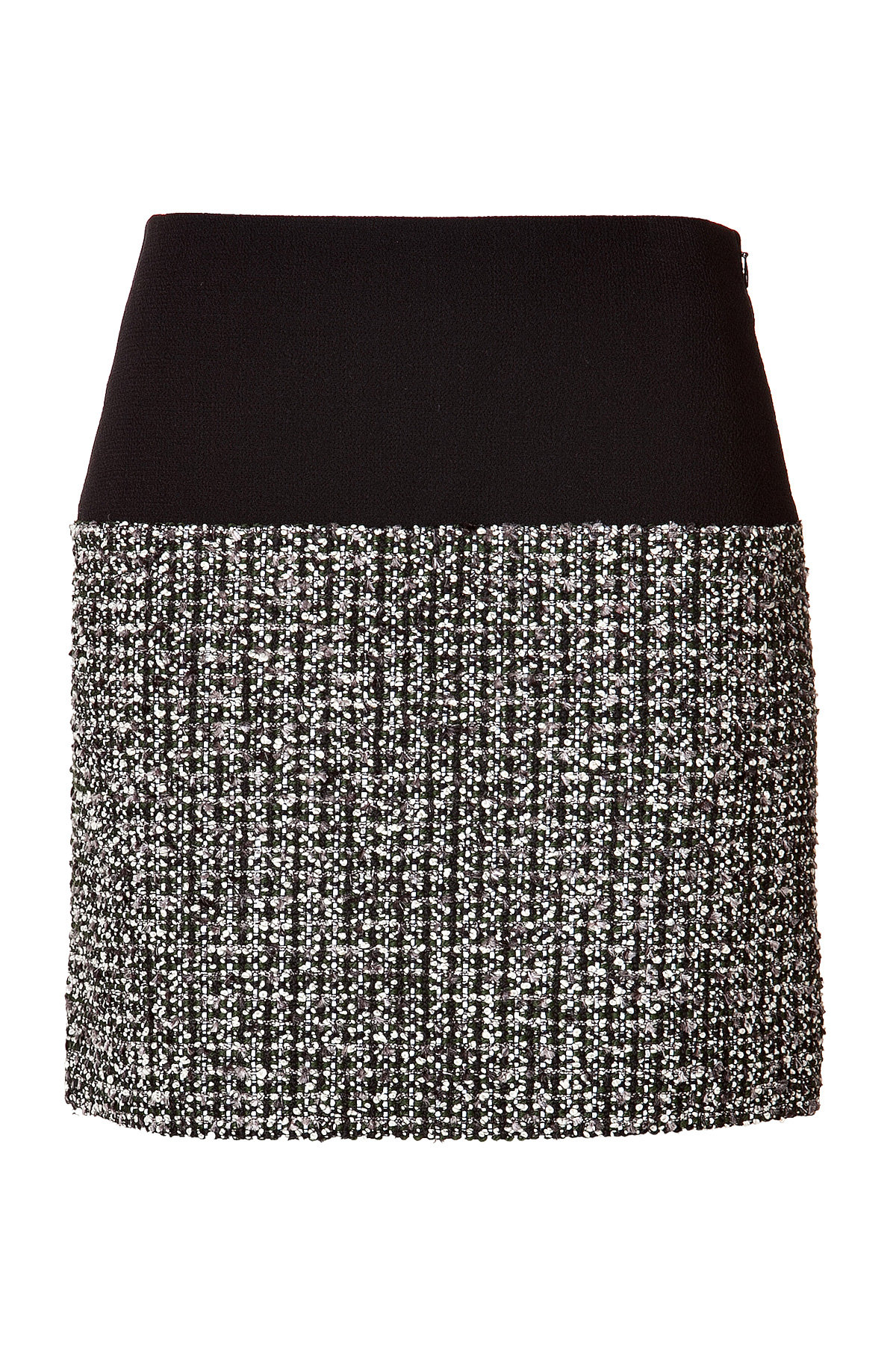 Bouchra Jarrar - Wool-Cotton Skirt with Tweed Panel