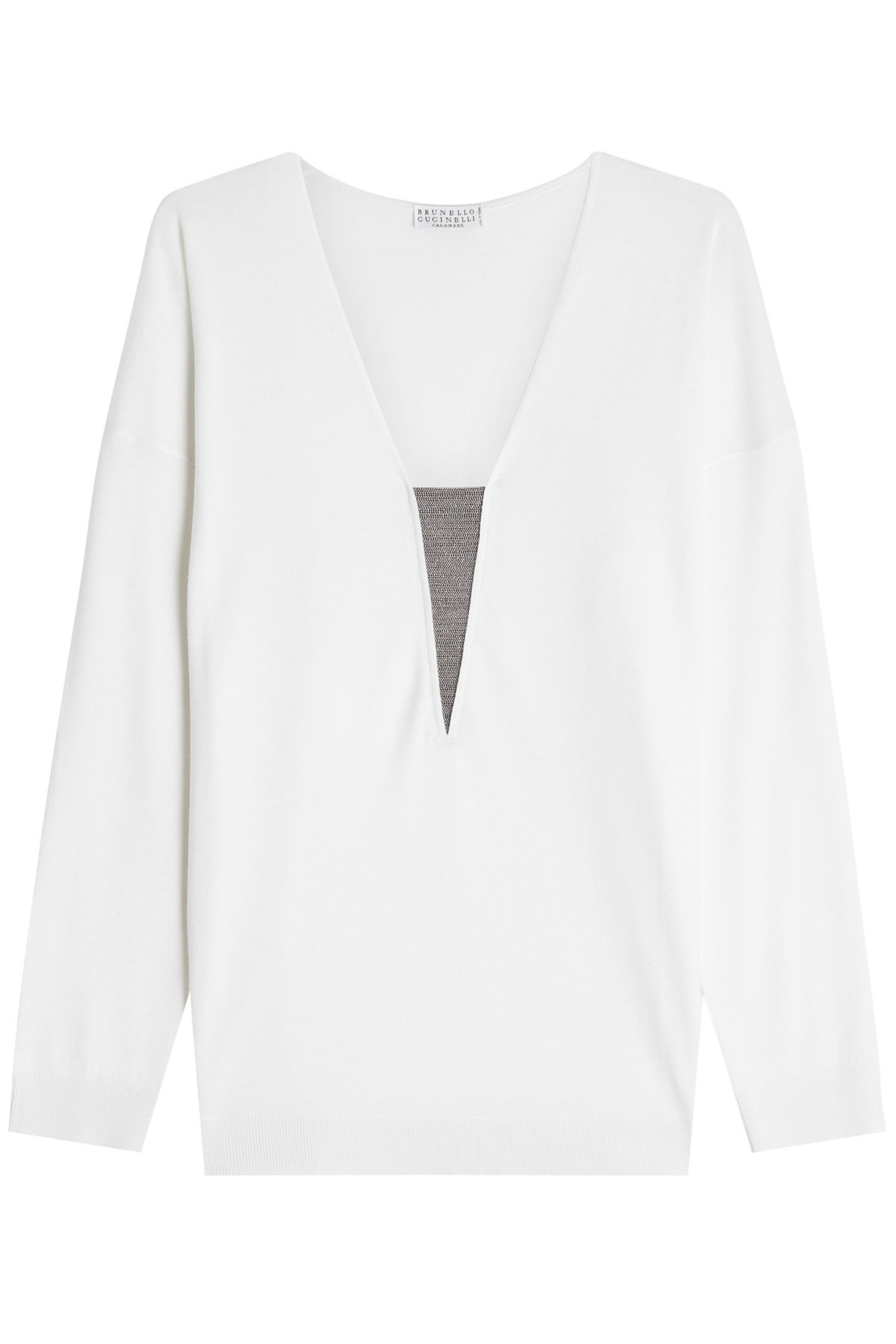 Brunello Cucinelli - Cashmere and Silk Pullover with Embellishment