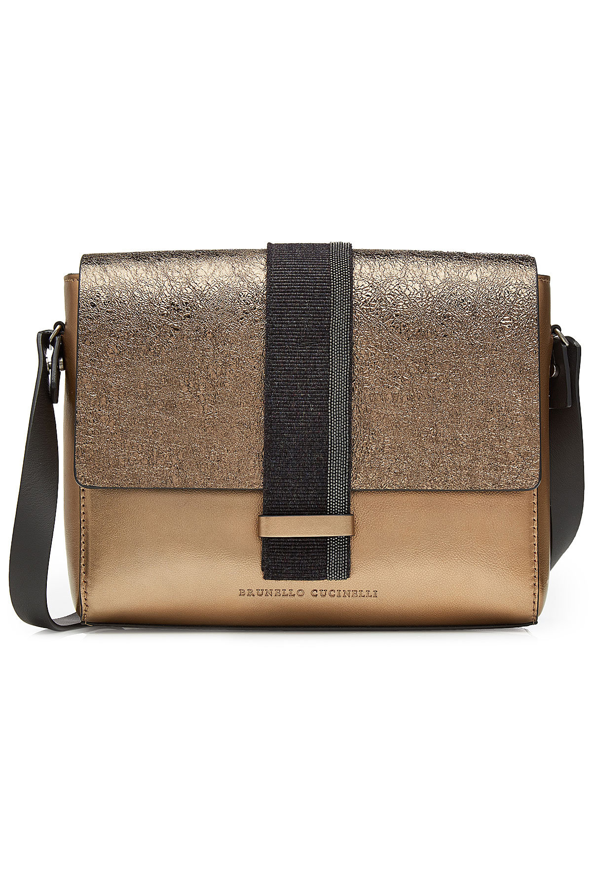 Brunello Cucinelli - Leather Shoulder Bag with Embellishment