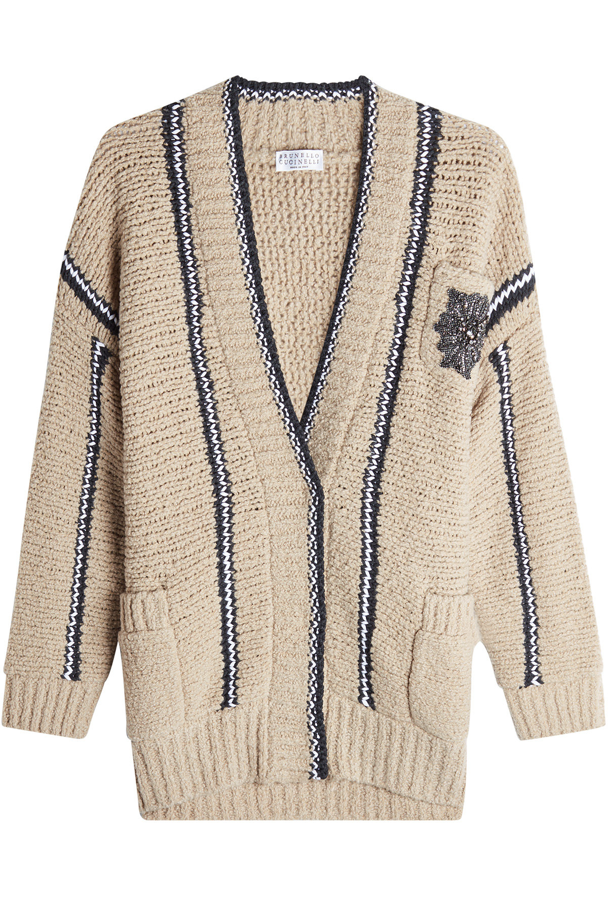 Brunello Cucinelli - Wool Cardigan with Embellishment