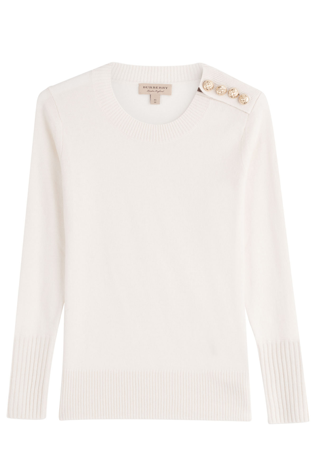 Cashmere Pullover with Gilded Buttons by Burberry