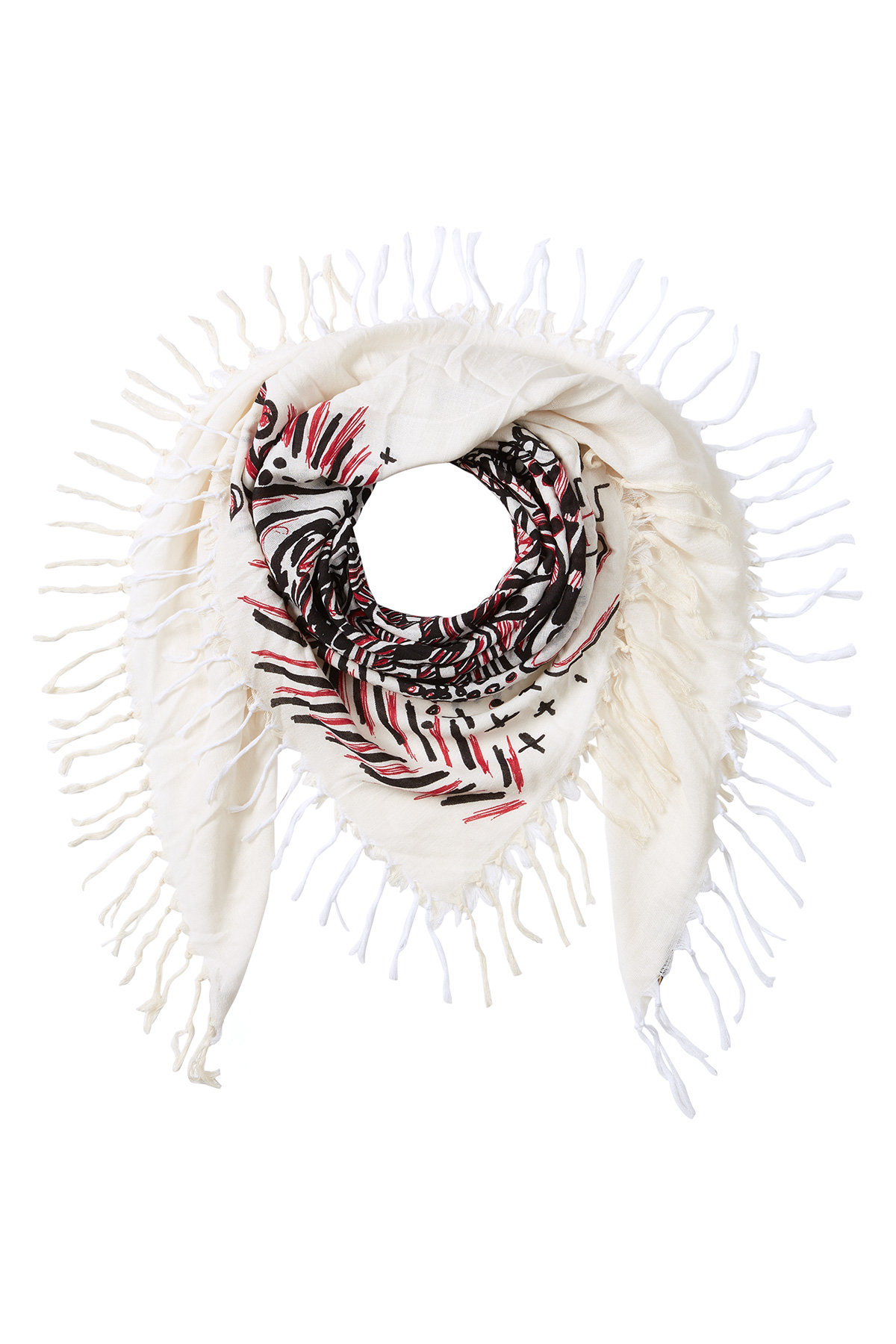 Doodle Print Silk-Cotton Scarf by Burberry