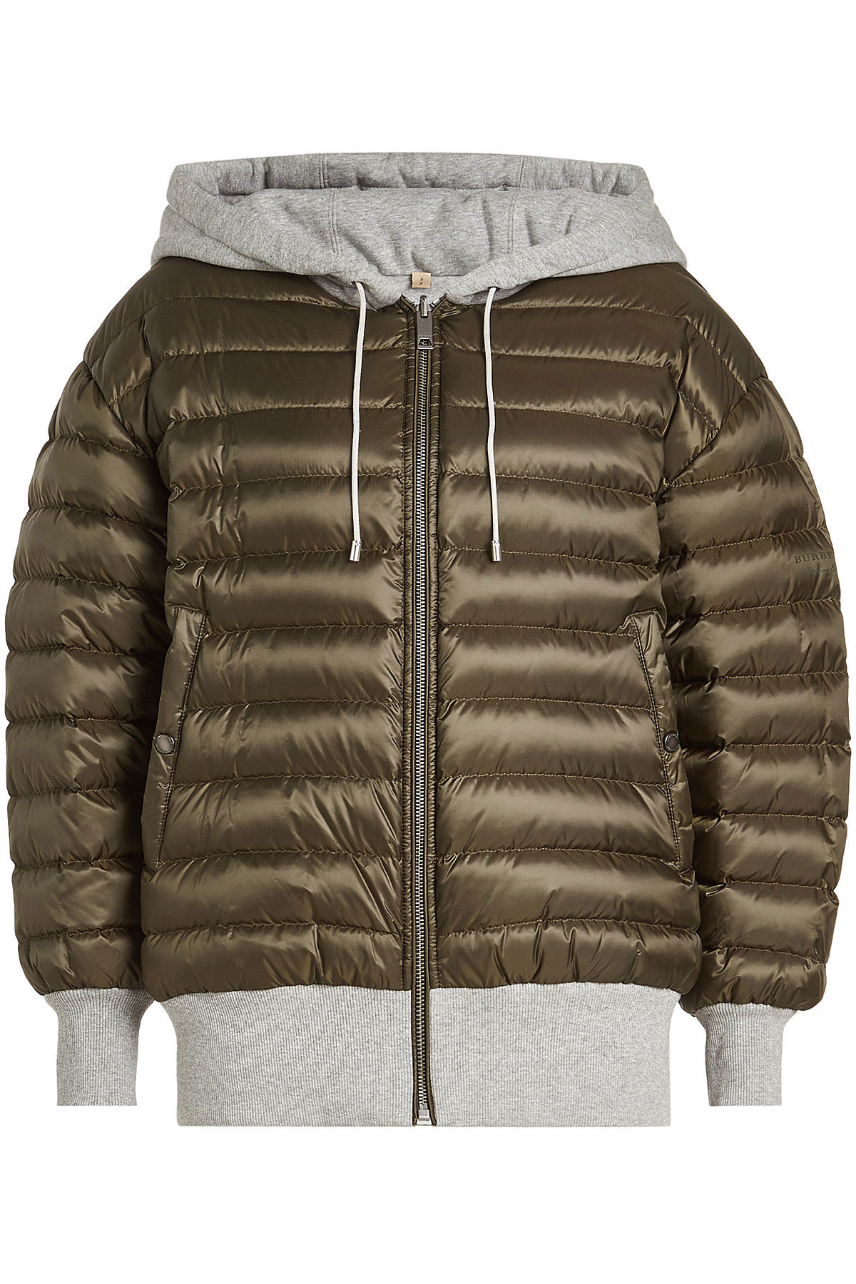 Burberry - Down Jacket with Hood and Jersey Details