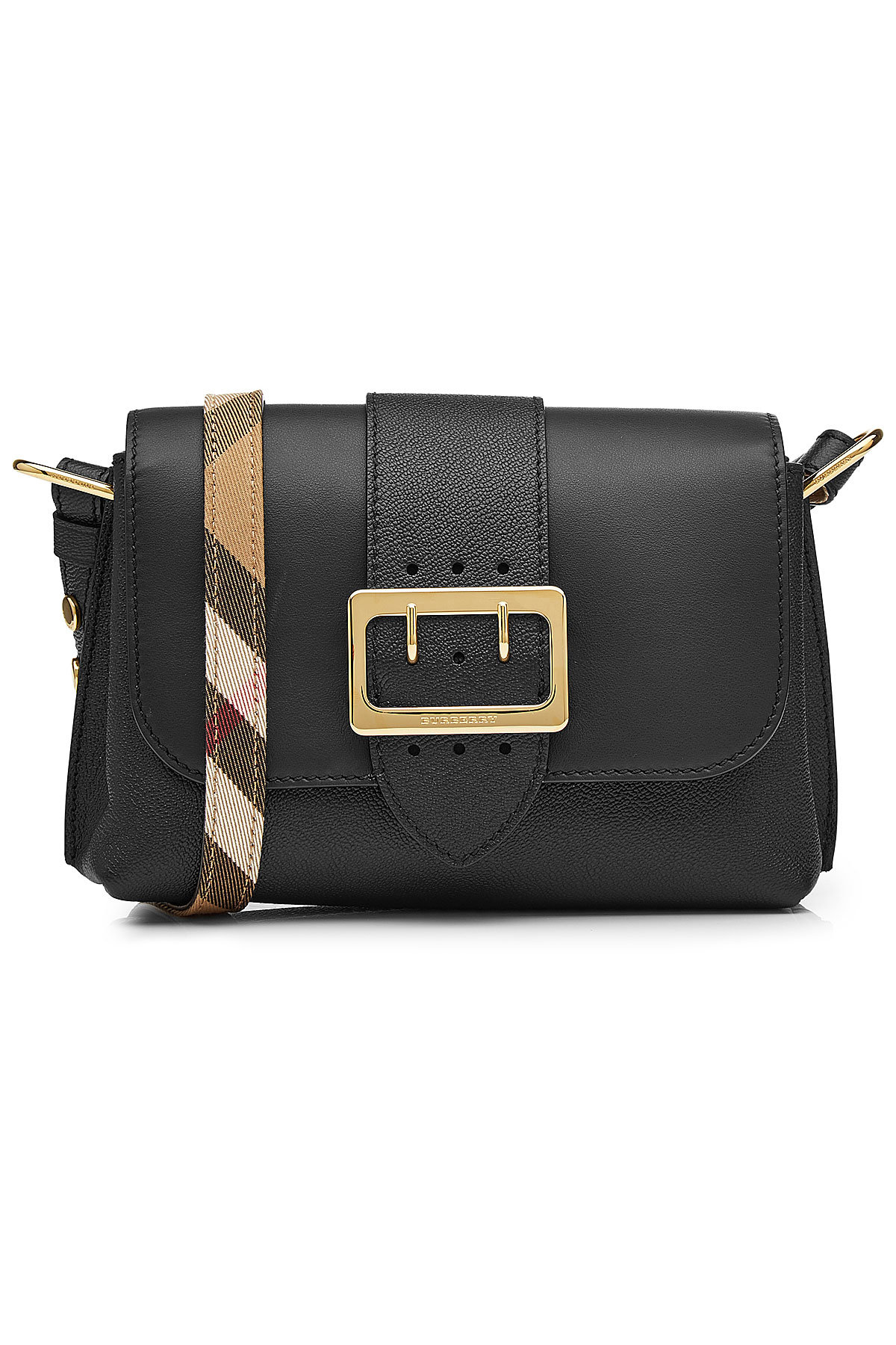 Leather Shoulder Bag with Buckle Detail by Burberry