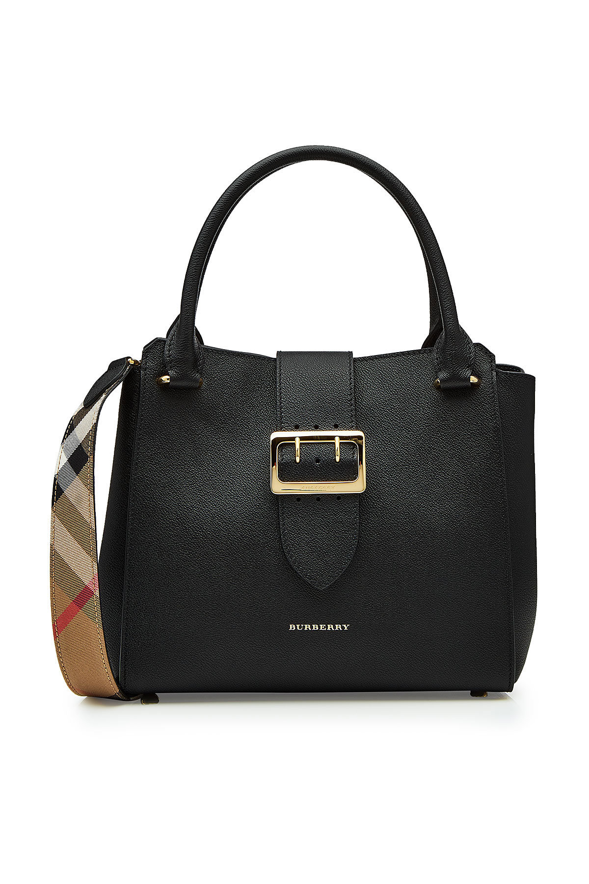 Burberry - Medium Leather Tote with Buckle Detail